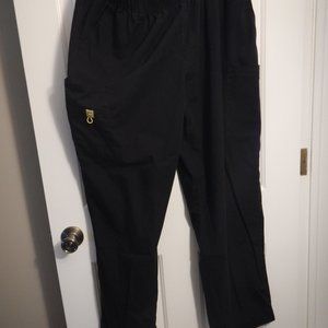 127 WonderWink 2x. black elastic scrub bottoms
